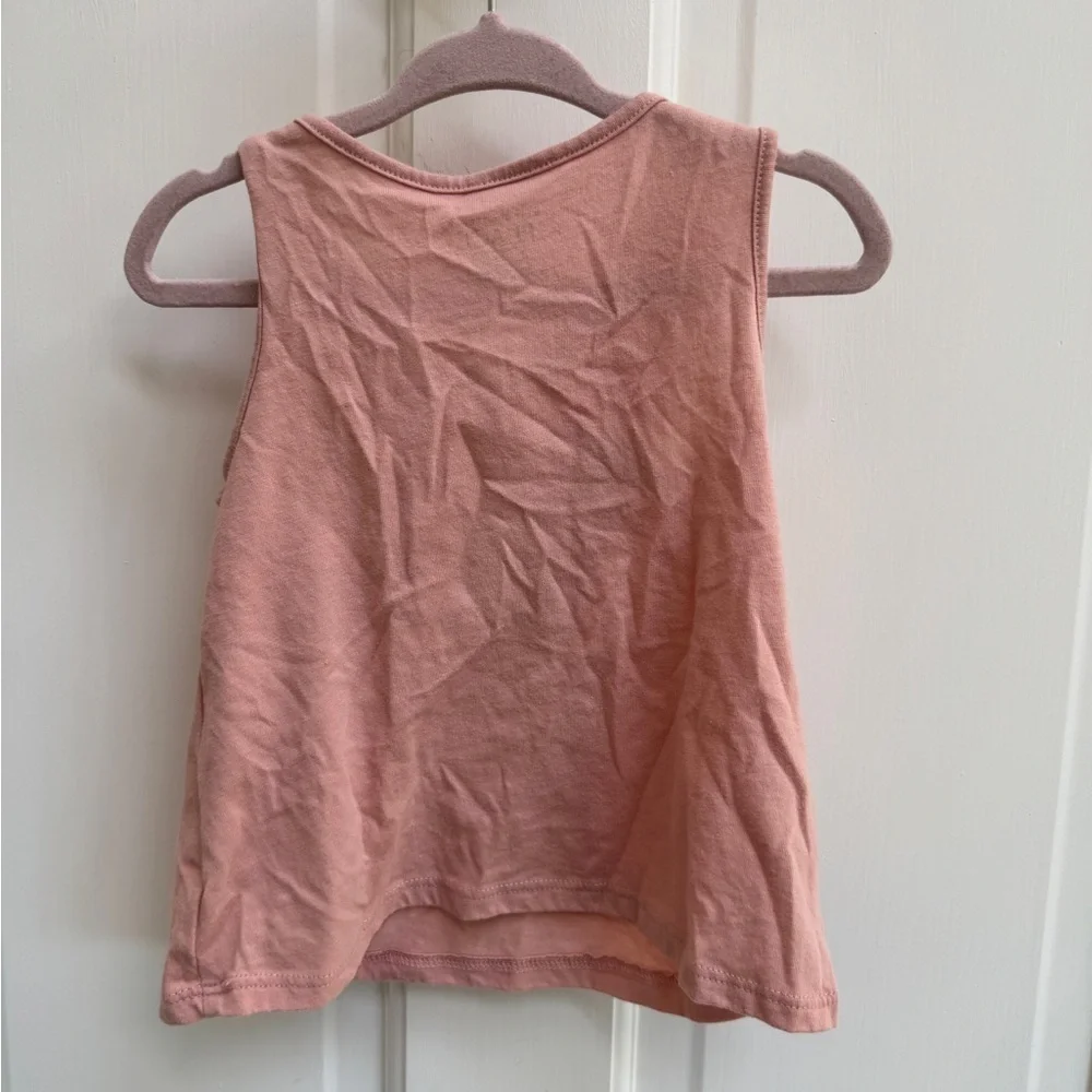 The Children's Place 2T Girls Pink and White Unicorn Glitter Tank Top